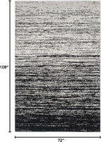 SAFAVIEH Area Rug 6x9 - Adirondack Collection - Silver & Black, Modern Ombre Design, Non Shedding & Easy to Clean, Ideal for Living Room, Bedroom, Office, Dining Space (ADR113A)