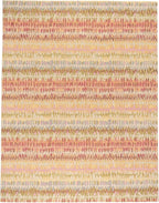 Dash & Albert Paint Chip Stone Hand Micro Hooked Wool Rug, 7.5 X 9.5 Feet, Pink/Blue Geometric Pattern