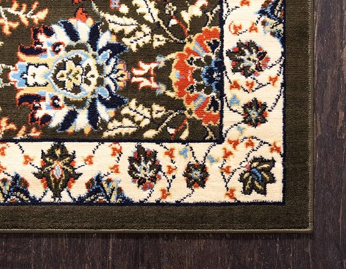 Unique Loom Espahan Collection Area Rug - Cape Cod (7' 1" x 10' Rectangle, Green/ Black)