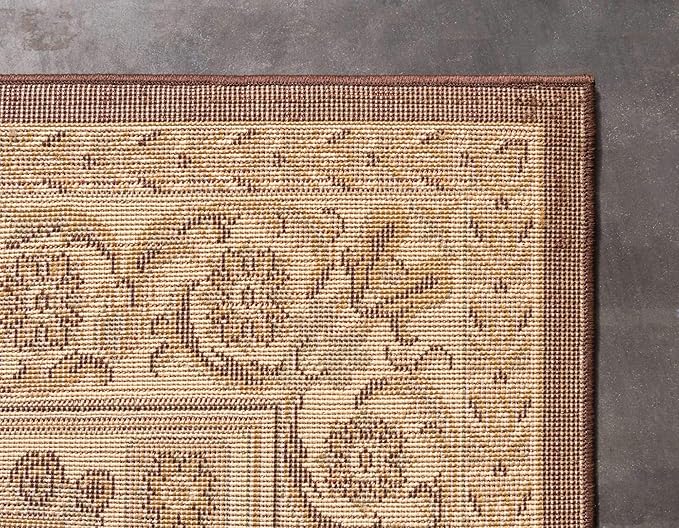Unique Loom Versailles Collection Traditional Classic Medallion Floral Motif Area Rug (2' 7 x 10' 0 Runner, Brown/ Ivory)