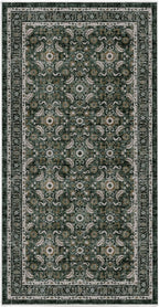 WITSHOCK Washable 2x4 Entryway Area Rug: Soft Non-Slip Backing Washable Rugs Vintage Flower Boho Accent Small Rugs for Bedroom, Kitchen, Bathroom, Nursery Entrance,Dark Green