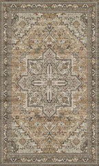 Washable Entryway Rug 3x5 | Non Slip Rug Runners for Hallways, Entryways, Kitchens, Bathrooms, Bedrooms | Ultra-Soft Flannel Carpet Kitchen Rug with Rubber Backing (Light Sage Brown, 3x5)