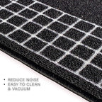 Custom Made Runner Rug for Kitchen Foyer Hallway Entry Choose Your Length 31 Inch Wide Geometric Checkered Design Black Color (46 feet x 31 Inch)