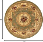 Unique Loom Versailles Collection Area Rug - Henry (5' 3" Round Green/Cream)