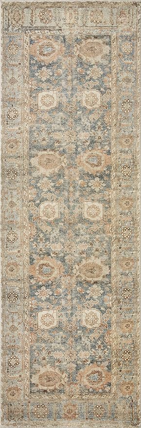 Loloi Margot Collection MAT-03 Ocean/Spice 8'-6" x 11'-6" Area Rug feat. CloudPile, No-Shed Easy Clean Large Patterned Area Rug for Living Room, Bedroom, Dining Area