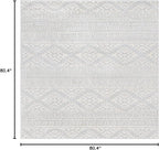 SAFAVIEH Tulum Collection Area Rug - 6'7" Square, Light Grey & Ivory, Moroccan Boho Tribal Design, Non-Shedding & Easy to Clean, Ideal for Living Room, Bedroom, Dining Space (TUL272F)