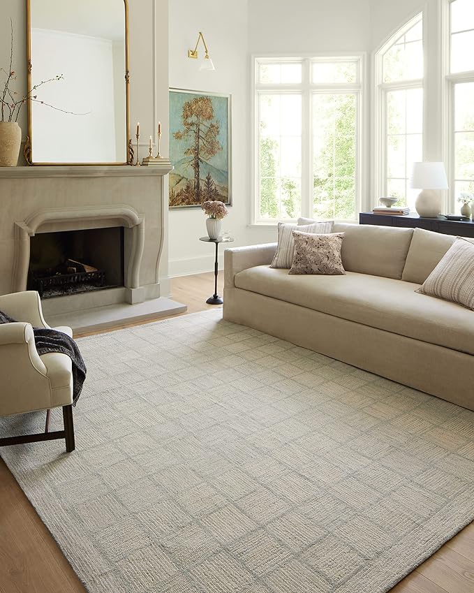 Loloi Chris Loves Julia Francis Collection FRA-03 Silver/Sky 9'-3" x 13' Area Rug