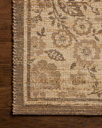 Loloi Chris Loves Julia Rue Collection RUE-03 Bark/Mocha 8'-6" x 11'-6" Area Rug Jute Neutral Floral Living Room Bedroom Rug