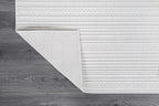 Micro Loop Indoor Rug White 9x12 Boho Geometric Neutral Area Rugs for Living Room Soft Luxury Modern Low and High Pile Durable Stain Resistant Non-Shedding Indoor Area Carpet 9 x 12