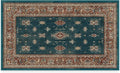 RUGGABLE Washable Vintage Area Rug – Verena Teal Blue 3x5, Stain-Resistant, Non-Slip – Small Machine Washable Rugs for Living Room, Bedroom, Hallway, Entryway & Office–with Standard Pad