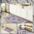 Fame Rugs Turkish Rug. Washable Vintage Oriental Antique Inspired Traditional Doormat Small Modern Area Rugs Luxury Entryway Entry Bedroom Bathroom Kitchen (399TN, 7'5 x 9'9)