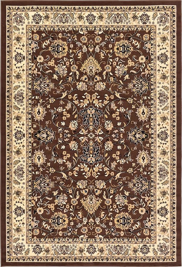 Unique Loom Sialk Hill Collection Area Rug - Washington (6' 1" x 9' Rectangle Brown/Black)
