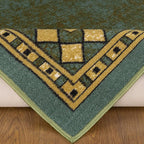 Antep Rugs Alfombras Modern Bordered 4x6 Non-Skid (Non-Slip) Low Profile Pile Rubber Backing Indoor Area Rugs (Green, 4' x 5'8")