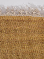 Rugsotic Carpets Hand Woven Flat Weave Kilim Wool ECO-Friendly Area Rugs - 10'x13', Rectangle Shape, Gold Color, Solid Plain Design, Low Pile Handmade Rugs for Living Room, Bed Room (D00111)