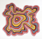 Irregular Shaped Handmade Wool Rug | Modern Colourful Stripe Premium Area Rug Perfect for Home Decor (IR-D, 6x6 ft)