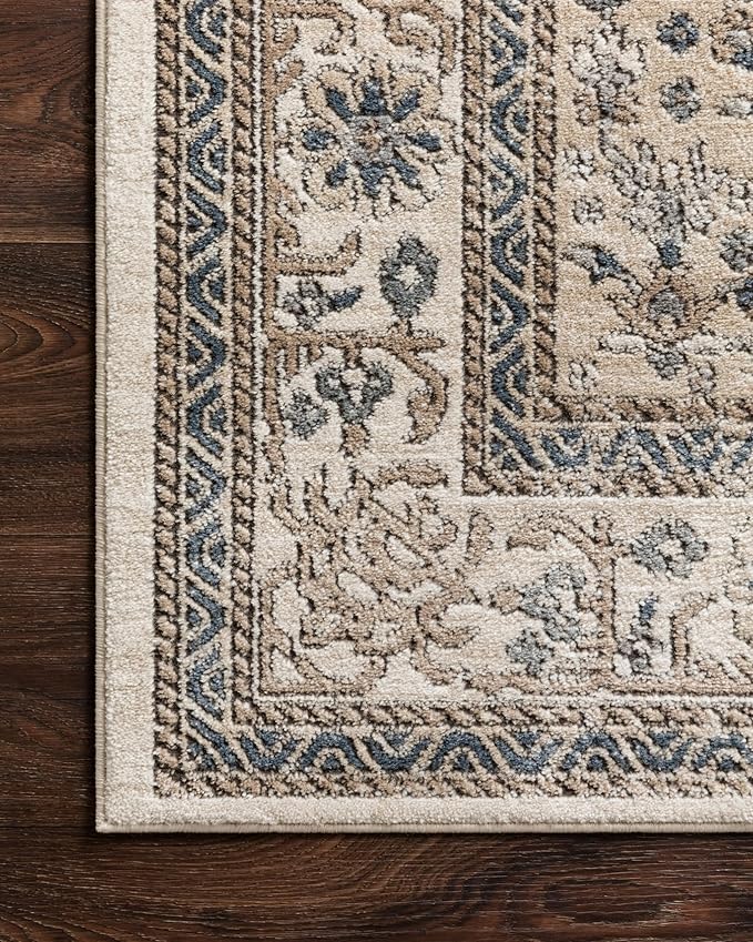 Loloi Teagan Collection TEA-02 Oatmeal/Ivory 7'-11" x 10'-6" Area Rug, Large, Soft Neutral Rug, High-Traffic for Living Room, Bedroom, Home Office, Dining Area