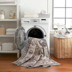 ReaLife Rugs Machine Washable Area Rug Runner - Living Room Bedroom Bathroom Kitchen Entryway Office - Padded Low Pile Stain Resistant Premium - Boho Farmhouse Vintage - Joy - Brown Beige 2'6" x 10'