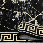 GLORY RUGS Area Rugs Marble 8x10 Black Gold Carpet Modern Abstract Rug Living Room Dining Bedroom Rug