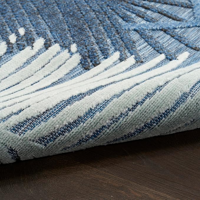 Nourison Home Suncoast Denim 4' x 6' Area Rug - Easy Clean, Non Shedding, Bed Room, Living Room, Dining Room, Kitchen (4' x 6')