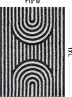 Rugshop Abstract Arch Shag Area Rug Anthracite Dark Gray 7' 10" x 10' Perfect for Large Living Rooms, Dining Areas, or Master Bedrooms