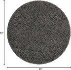 Unique Loom Solid Shag Collection Area Rug (5' 1" Round Graphite Gray)