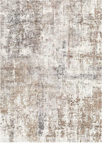 Area Rug Living Room Rugs - Washable Neutral Modern Abstract Soft Thin Rug Indoor Floor No Slip Rug Carpet for Bedroom Under Dining Table Home Office Decor - Brown/Grey/Red - 5x7