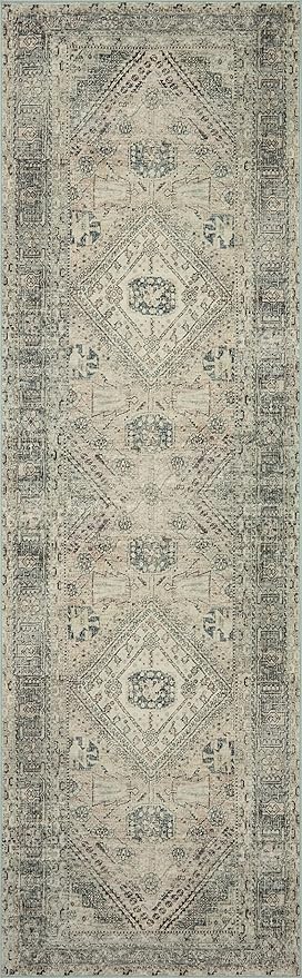 Loloi Magnolia Home by Joanna Gaines Sinclair Collection SIN-04 Natural/Sage 2'-3" x 9'-6", .25" Pile Height, Machine Washable, Runner Rug