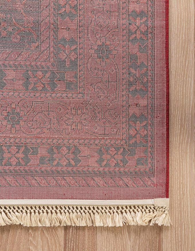 Unique Loom Tekke Collection Area Rug - Sheibani (3' 3" x 5' 3" Rectangle, Red/ Black)