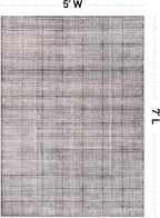 Rugshop Bohemian Stripe Lines Washable Non Slip Area Rug 5' x 7' Brown