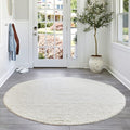 Nuloom Penelope Off-White/Ivory, 4' Round, Hand-Braided, Wool & Cotton, Soft and Textured, High Traffic, Stain Resistant, Easy Clean, Durable Area Rug for Bedroom, Living Room, Dining, Entryway