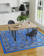Unique Loom Sialk Hill Collection Area Rug - Washington (8' Square Dark Blue/Black)