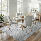 Light Gray Rug 5x7 for Dining Room Table Low Pile Non Slip Washable Area Rugs for Bedroom Aesthetic Abstract Grey Floor Large Carpet for Living Room Dorm