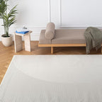 Revival Rugs Record 9'2"x12'2" Washable Area Rug for Living Room Bedroom - 100% Recycled Oeko-TEX Certified, Medium Pile, Beige, Cream