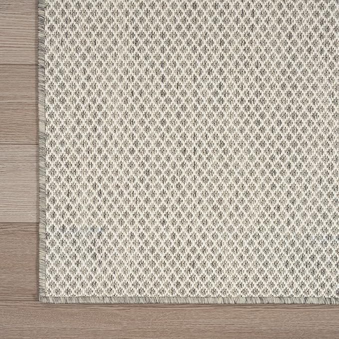 Nourison Home Courtyard Ivory Silver 8' x 10' Area Rug - Easy Clean, Non Shedding, Bed Room, Living Room, Dining Room, Kitchen (8' x 10')