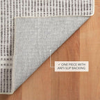 Dash and Albert Malta Grey Machine Washable Area Rug - 2.5' x 8' Runner Grey Stripe Washable Accent Rug - Durable, High Traffic Areas Kitchen, Mudroom, Hallways