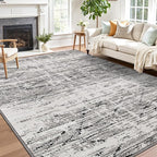 LUMI Washable Area Rug 8x10 for Living Room, Ultra Soft Stain Resistant Carpet with Non Slip Rubber Backing, Non-Shedding Low Pile Rugs for Bedroom, Dining Room, Indoor, Office