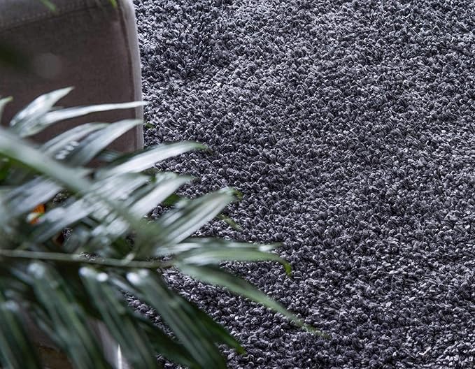 Unique Loom Davos Shag Collection Area Rug - Solid (2' 7" x 10' Runner, Peppercorn)
