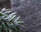 Unique Loom Davos Shag Collection Area Rug - Solid (5' 1" Round, Peppercorn)
