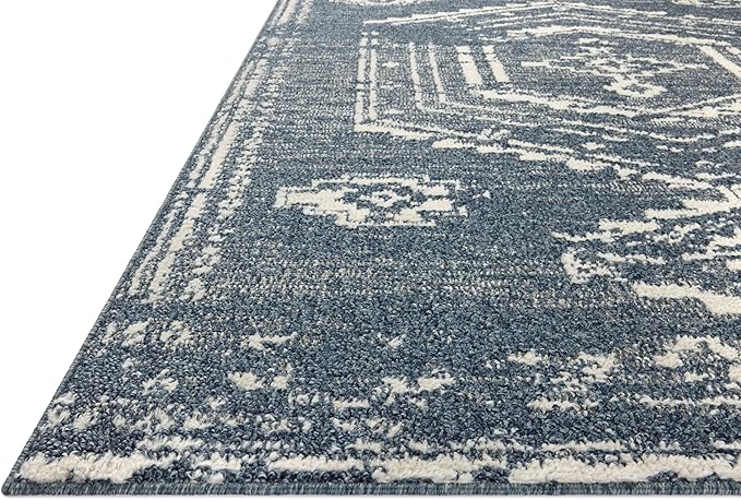Loloi Magnolia Home by Joanna Gaines Gigi Collection GIG-03 Denim/Ivory 2'-7" x 7'-6" Runner Rug