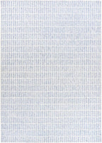 Hand-Tufted 100% Wool Area Rug – Unique Modern Geometric Grid Pattern, Soft Plush Textured Carpet for Living Room, Bedroom, Dining Room & Entryway (Blue, 6' x 9')