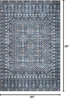 Loloi Rifle Paper Co. Maison Collection MAO-03 Rosette Blue 5'-0" x 7'-6", .19" Pile Height, Area Rug