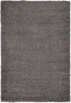 Unique Loom Solid Shag Collection Area Rug (4' 1" x 6' 1" Rectangle, Graphite Gray)