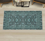 Ambesonne Folk Art Decorative Rug, Bohemian Eastern Culture Ornament in Summer Tones Abstract Flourish, Quality Carpet for Bedroom Dorm and Living Room, 2' x 5', Dark Cadet