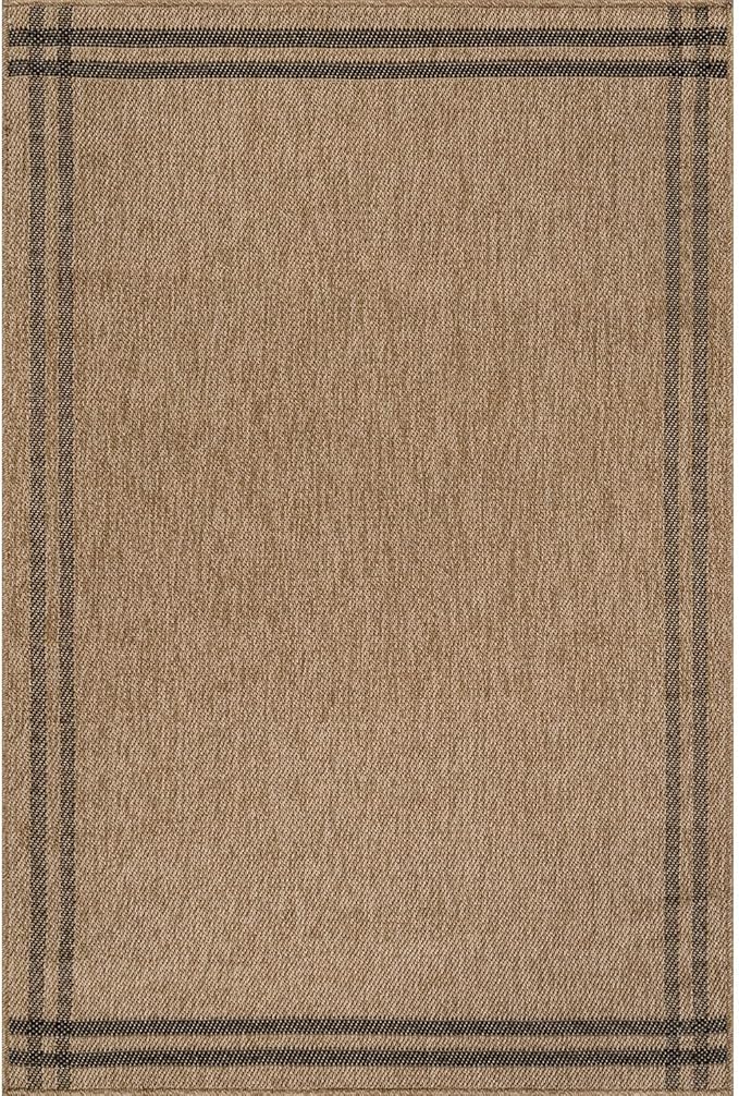 Easy Jute Rugs 6x9 Bordered Natural Color Living Room Indoor Outdoor Area Rug for Patio and Kitchen Rug High Traffic Washable Easy to Clean Solid Boho Woven Design Outside Carpet (6 x 9)