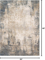 Loloi Teagan Collection TEA-08 Ivory/Mist 2'-8" x 4' Accent Rug, Large, Soft Neutral Rug, High-Traffic for Living Room, Bedroom, Home Office, Dining Area