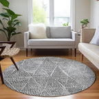 Addison Rugs Chantille ACN591 Pewter 8' x 8' Indoor Outdoor Round Rug, Easy Clean, Machine Washable, Non Shedding, Bedroom, Living Room, Dining Room, Kitchen, Patio Rug