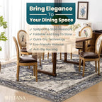 Istana Area Rugs 9x12 - Dark Grey Blue/Rose Mauve Rugs for Bedroom - Foldable Big Rugs for Bedroom - Stain Resistant Rug 9x12 Area Rug - 9X 12 Area Rugs - Washable Area Rug - Beige Rug