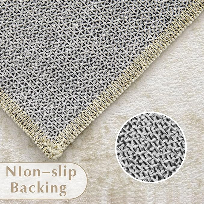 Runner Rug 2x6 Entryway Rug - Machine Washable Vintage Boho Area Rug Non-Slip Kitchen Runner Soft Stain Resistant Runners for Hallways Entryway Laundry Kitchen Bathroom Bedroom(Ivory, 2'x6')