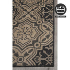 FH Home Flat Woven Outdoor Rug - Waterproof, Easy to Clean, Stain resistant - Premium Polypropylene Yarn - Mosaic Tile - Patio, Deck, Porch, Balcony, Laundry - Messina - Charcoal - 3ft 11 in x 5ft 6in