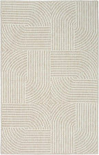 Nourison Home Textured Home Beige Ivory 2'2" x 3'9" Area Rug - Easy Clean, Non Shedding, Bed Room, Living Room, Dining Room, Kitchen (2' x 4')